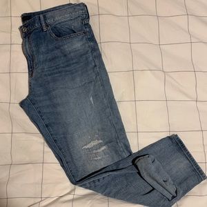 Uniqlo distressed cigarette jeans